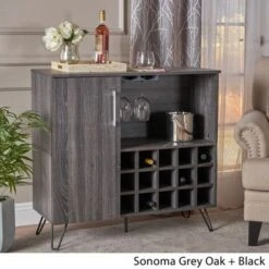 Lochner Mid Century Faux Wood Wine And Bar Cabinet By Christopher Knight Home - Walnut -Elegance Barware b1fe8022 69b4 4ce3 ad90 92e127521958