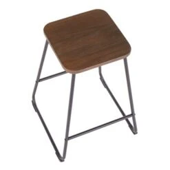 Carbon Loft Bahorel Industrial Metal & Wood Counter Stool (Set Of 2) - N/A - Black/Espresso -Elegance Barware b2980d35 74c5 42ff 8896 6776134c2e48