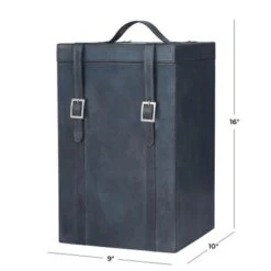 Leather Modern Wine Holder - 9 X 5 X 16 - Tan -Elegance Barware b2c4bd90 a98c 47f4 99c4 9e7de0a4dd89