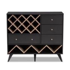 Mid-Century Wine Cabinet By Baxton Studio - White -Elegance Barware b3ceb7d7 cb84 46fb b274 369c8f21042c