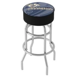 NHL Chrome Bar Stool With Swivel - Watermark - 20" X 20" X 31" - Toronto Maple Leafs -Elegance Barware b3f6fb47 7202 4612 b38d 3abedd2f5092