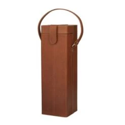Leather Modern Wine Holder - 9 X 10 X 16 - Tan -Elegance Barware b3f98694 d107 4ca2 a397 beb7b26c410d