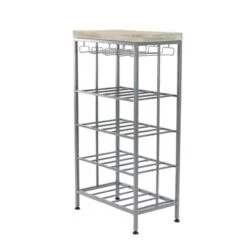 Iron/ Wood Industrial 36-inch Wine Rack - 19 X 11 X 36 - Grey -Elegance Barware b435d38f 6ee1 4b98 bbc2 b1760ea02022