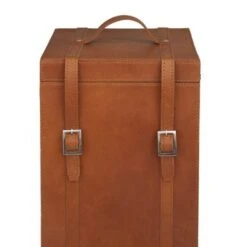 Leather Modern Wine Holder - 9 X 10 X 16 - Tan -Elegance Barware b45a3971 898b 4fb5 b651 05e5d8db85b0