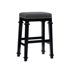 Kaden Backless Barstool Black And White Tweed