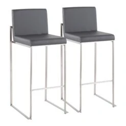 Silver Orchid Forrest High Back Bar Stool - Set Of 2 - White Velvet & Black -Elegance Barware b4c78d6e 6236 4c35 80e3 1ec9e4ff1094