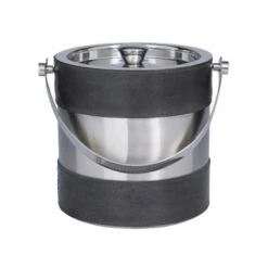 The Novogratz Leather Ice Bucket With Lid - 8 X 7 X 12 - Brown -Elegance Barware b4e8b25d aa4d 4a18 991c afa7b0c84686