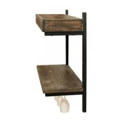 Carbon Loft Lawrence Wall Shelving With Wine Storage - Brown -Elegance Barware b52a0316 a438 4953 9ceb 848c9f8dc303