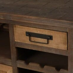 Rustic Wood 1-Drawer 1-Door Wine And Storage Cabinet - Brown -Elegance Barware b5aaf812 b492 4341 9319 deba8c4f4277