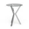 Coaster Furniture Denali Chrome Round Glass Top Bar Table - Silver -Elegance Barware b64b12a7 a4b4 4277 a5ac 9544a2028302