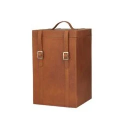 Leather Modern Wine Holder - 9 X 10 X 16 - Tan -Elegance Barware b64b230f bbe1 4ad9 8a28 8845f6fb092c