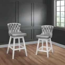 Hillsdale Furniture Rosabella Wood Swivel Stool - Wirebrush Gray - Counter Height -Elegance Barware b6baa6bd db16 4ef4 8c0d 2df873a5808e