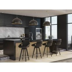 Carson Carrington Pugo Fixed-Height Counter Stool With Black Wood Base (Set Of 2) - Cream + Gold Footrest -Elegance Barware b6ead7fb f8b4 485e af28 dbd5c78c033a