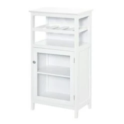 HOMCOM Wine Storage Cabinet With 4 Bottle Wine Rack, Open Shelf, Acrylic Door Cabinet With Adjustable Shelf - 19" L X 12.75" D X 37.5" - Espresso -Elegance Barware b7b45d85 c1f3 4a5a 8793 1e80732aff91