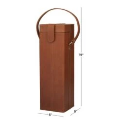 Leather Modern Wine Holder - 9 X 10 X 16 - Red -Elegance Barware b8383b16 e5c5 42b5 addf df3ad921f38c