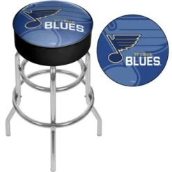 NHL Chrome Bar Stool With Swivel - Watermark - 20" X 20" X 31" - Toronto Maple Leafs -Elegance Barware ba07cafa 23fb 437b 9e54 bc0fcc86b23c