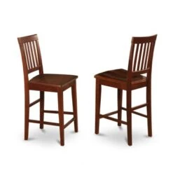 East West Furniture 5-Piece Dining Set - A Wood Kitchen Table And Dining Chairs - Mahogany Finish (Seat's Type Options) - N/A - DUVN5H-MAH-C -Elegance Barware ba20a3af ea11 4fb4 9812 8ff8b26856ed