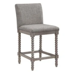 Abbott 26" Spindle Stool - Linen -Elegance Barware baee7983 1e21 484a 9d1c 43b6d233eb6e