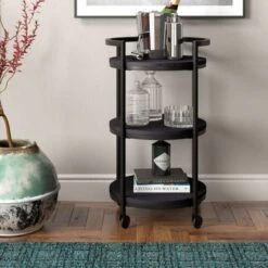 Graham Bar Cart - Antiqued Gray Oak -Elegance Barware baf61de3 eda7 4ef2 bda0 f262ae4c039f