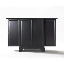 LaFayette Black Finish Expandable Bar Cabinet - Wood - Black -Elegance Barware bba01fd1 e425 448b 80f2 ff8441625155