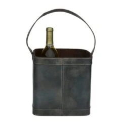 Leather Modern Wine Holder - 9 X 9 X 17 - Tan -Elegance Barware bbceea5f 45bd 48ff aed5 4a09e2ab4e32