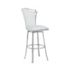 Somette Nana Swivel Barstool With Design Back - White -Elegance Barware bc366067 f46d 4794 b386 8ae643461d7e