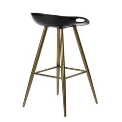 Homy Casa 27.6'' Silver Orchid Melies Fixed Counter & Bar Stool (Set Of 2) - Black/Bronze -Elegance Barware bc70154b 845d 456c 9474 0787d0d19b94