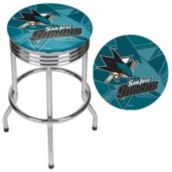 NHL Chrome Ribbed Bar Stool - Montreal Canadians -Elegance Barware be345eaa d282 43e0 9f37 6fbf4e2d8b42