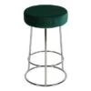 Cortesi Home Bodiam Counterstool In Green Velvet And Chrome, 24" - Single - Counter Height