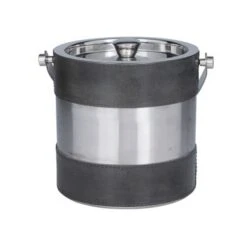 The Novogratz Leather Ice Bucket With Lid - 8 X 7 X 12 - Brown -Elegance Barware bed99751 ffef 4f14 b1f5 8d0414acadba