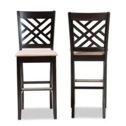 Baxton Studio Jason Modern And Contemporary 2-Piece Bar Stool Set - Sand -Elegance Barware bfe05172 ac3b 4ac4 9fa0 d082468d3216