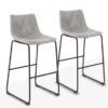 Carbon Loft Aube Vintage Faux Leather Bar Stools (Set Of 2) - Grey -Elegance Barware c017154d 9f0c 453d 9f8c fb9d75d61de6