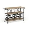 Brown Iron Industrial Wine Rack 31 X 48 X 17 - Brown