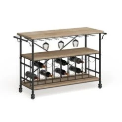Brown Iron Industrial Wine Rack 31 X 48 X 17 - Brown
