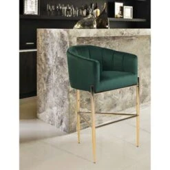 Silver Orchid Beavers Velvet Upholstered Shelter Arm Bar Stool - Navy - Counter Height -Elegance Barware c19e9116 c048 412c 84a3 5bddfe128412