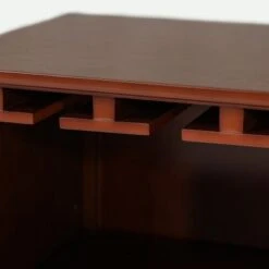 Walnut Finish Wine Storage Cabinet - 36" H X 17.5" W X 13.38" D - Veneer/MDF -Elegance Barware c1ae2ee0 ef14 4bef ba34 14bbb06c3b66