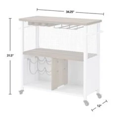 FirsTime & Co. Chandler Farmhouse Kitchen Cart - Silver -Elegance Barware c2203fd6 aaa7 43be 8de3 ae0d037779d1