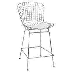 Carbon Loft Flossie Chrome Wire Counter Stool With Faux Leather Interchangeable Seat Pads - Black -Elegance Barware c226f5c0 5065 4186 82b2 c1d69b3b7d34