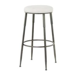 Grey Metal Industrial Counter Stool - 16 X 16 X 30 - Single - Grey - Short - 16-22 In.