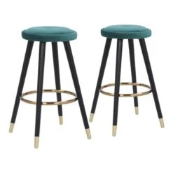 Silver Orchid Cavalier Counter Stool - Set Of 2 - Blue -Elegance Barware c2d0c537 088d 4b7d bc7d 3551b9adaeb4