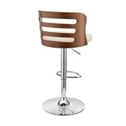 Khalia Adjustable Swivel Faux Leather And Wood Bar Stool With Metal Base - Grey And Black -Elegance Barware c3c6014a b4a1 47f2 9e97 5f81d9ccba87
