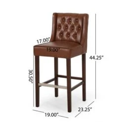 Bayliss Contemporary Wingback Barstools (Set Of 2) By Christopher Knight Home - Cognac Brown + Espresso -Elegance Barware c3e940b1 37c2 4978 b997 3f10ce4040c7