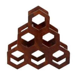 Brown Wood Contemporary Wine Rack 17 X 18 X 8 - 18 X 8 X 17 - Brown -Elegance Barware c4372c36 4d05 4838 9696 dc7a212b1289