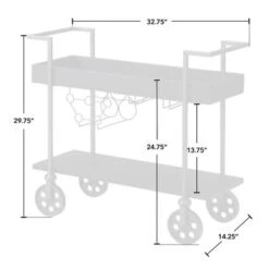 FirsTime & Co. Factory Row Industrial Farmhouse Wheeled Bar Cart - Rustic Brown -Elegance Barware c4adc2a3 599c 4610 a45f 63eb1a780bb7