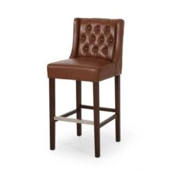 Bayliss Contemporary Wingback Barstools (Set Of 2) By Christopher Knight Home - Cognac Brown + Espresso -Elegance Barware c4b87335 945c 4832 a4e0 bd0f80971731