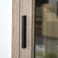 HOMCOM Wine Cabinet Bar Display Cupboard With Glass Door And 3 Storage Compartment For Home Bar - Walnut -Elegance Barware c4d4955b 8dfd 4162 b1a7 cdccc32eafb3