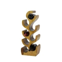 Brown Teak Wood Rustic Wine Rack 28 X 11 X 7 - 11 X 7 X 28 - 11 X 7 X 28 - Brown