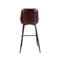 Porthos Home Umi Bar Stools Set Of 2, PU Leather Upholstery, Iron Legs - Brown -Elegance Barware c525cc8c c01d 429b b68d cd7f35e7649b