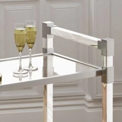 Mirren Modern Glass Bar Trolley By Christopher Knight Home - Clear -Elegance Barware c5d8363c a9d1 4c68 83ff 0da1ac7ff969