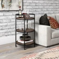 Graham Bar Cart - Antiqued Gray Oak -Elegance Barware c664f631 ad40 48f6 a28a 4b1094fb4c18